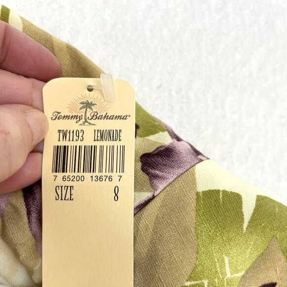 NWT Tommy Bahama Silk Linen Blend Hawaiian Tropical Cropped Pants size 8 - Picture 6 of 6
